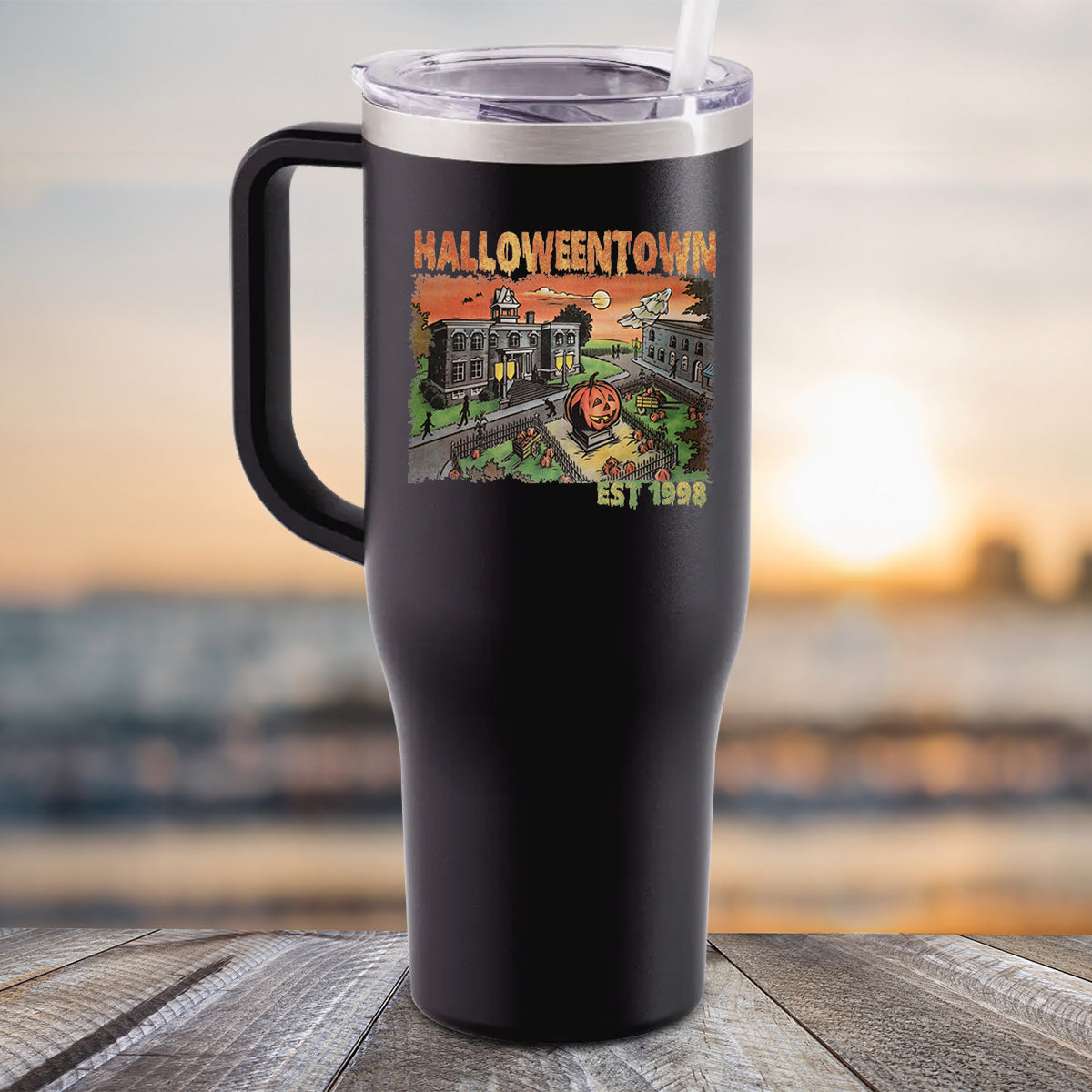 NEW 40oz Halloween Town Color Printed Tumbler