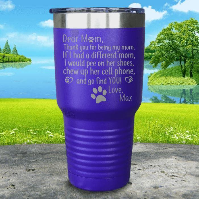 PERSONALIZED Dear Dog Mom Love Your Dog Engraved Tumbler Tumbler ZLAZER 30oz Tumbler Royal Purple 