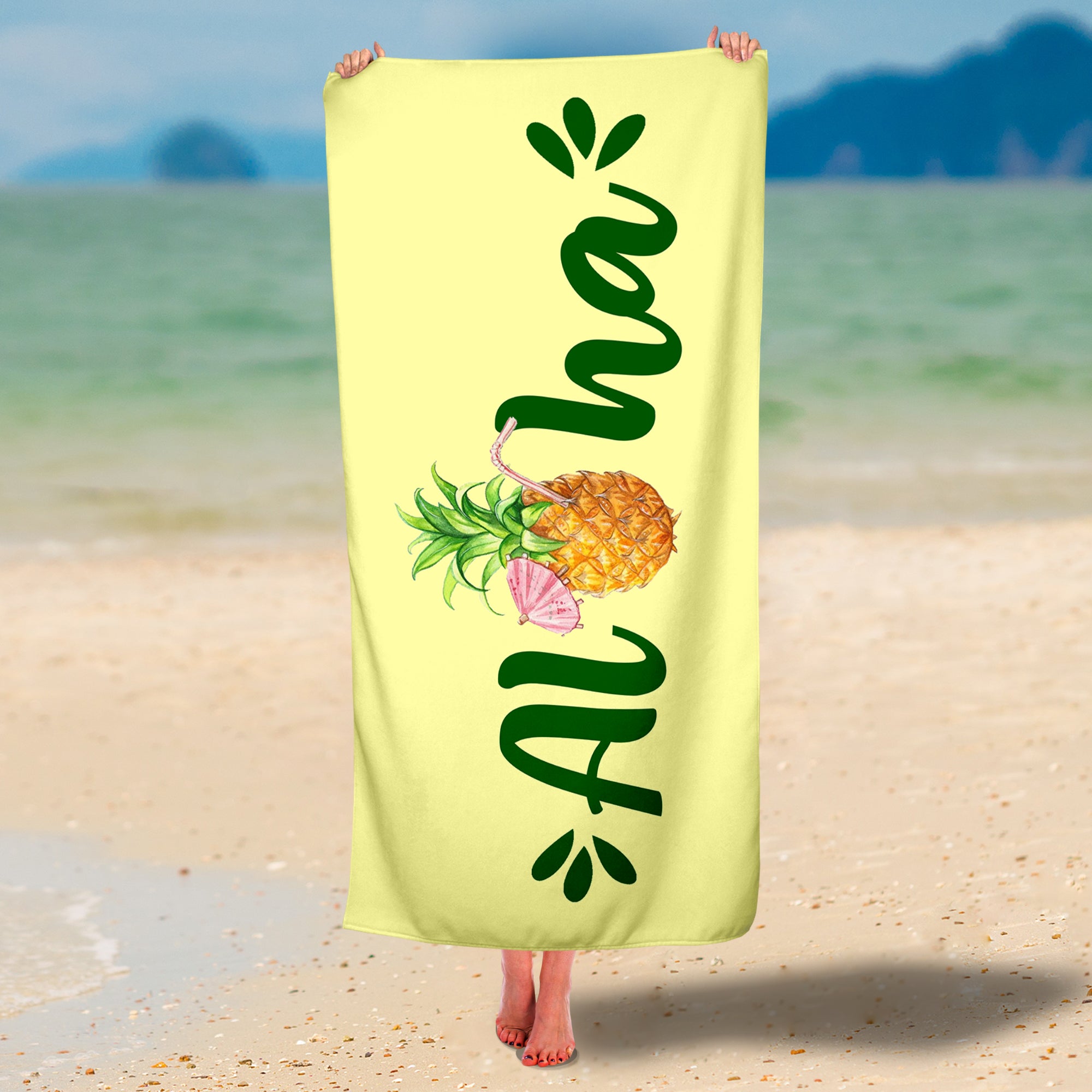 Aloha Pineapple Premium Beach/Pool Towel