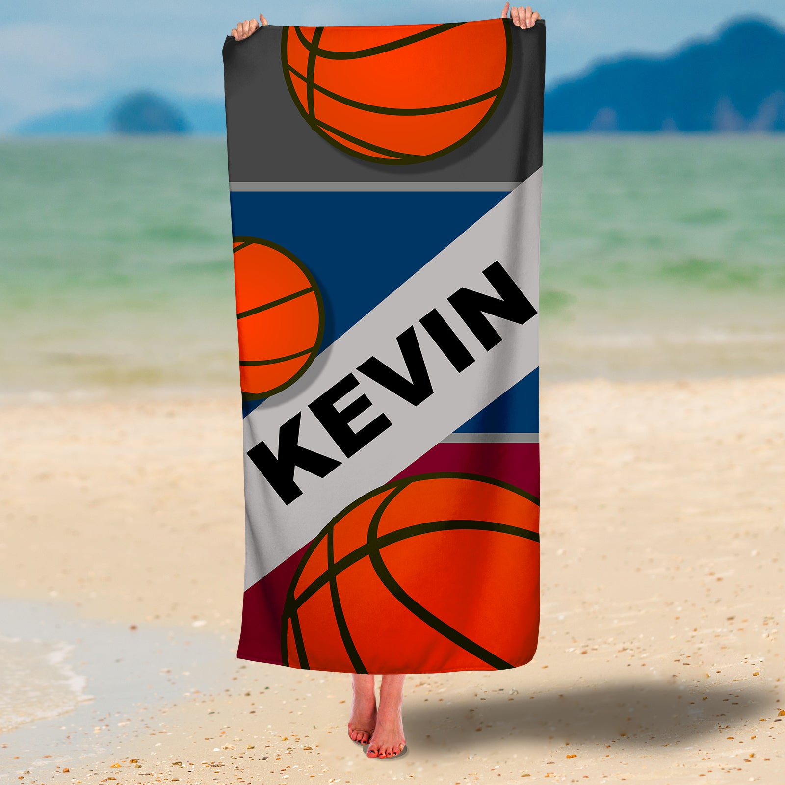 Personalized Basketball Premium Beach/Pool Towel