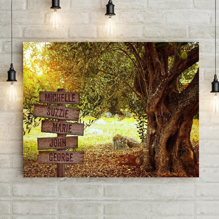 Tree With Sun Personalized Premium Canvas