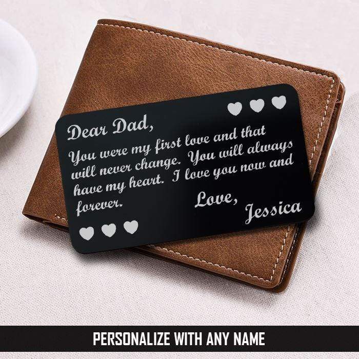 Dear Dad Daughters Love Premium Wallet Card ZLAZER 