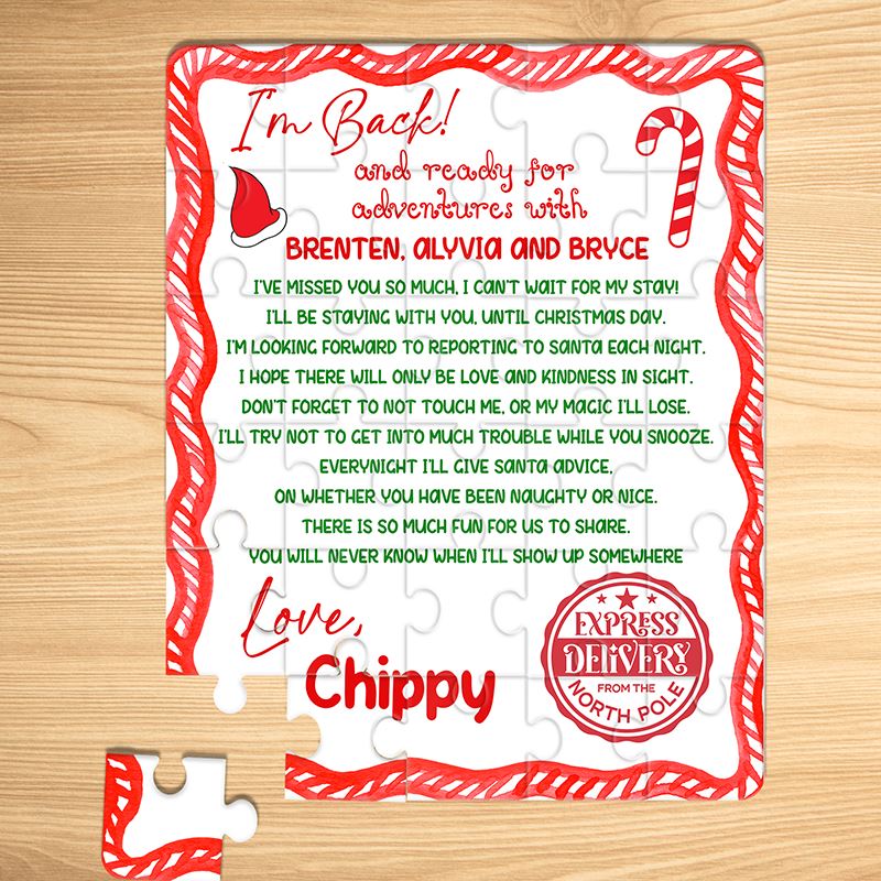 Personalized Elf Christmas Puzzles - I'm Back Letter To Kids