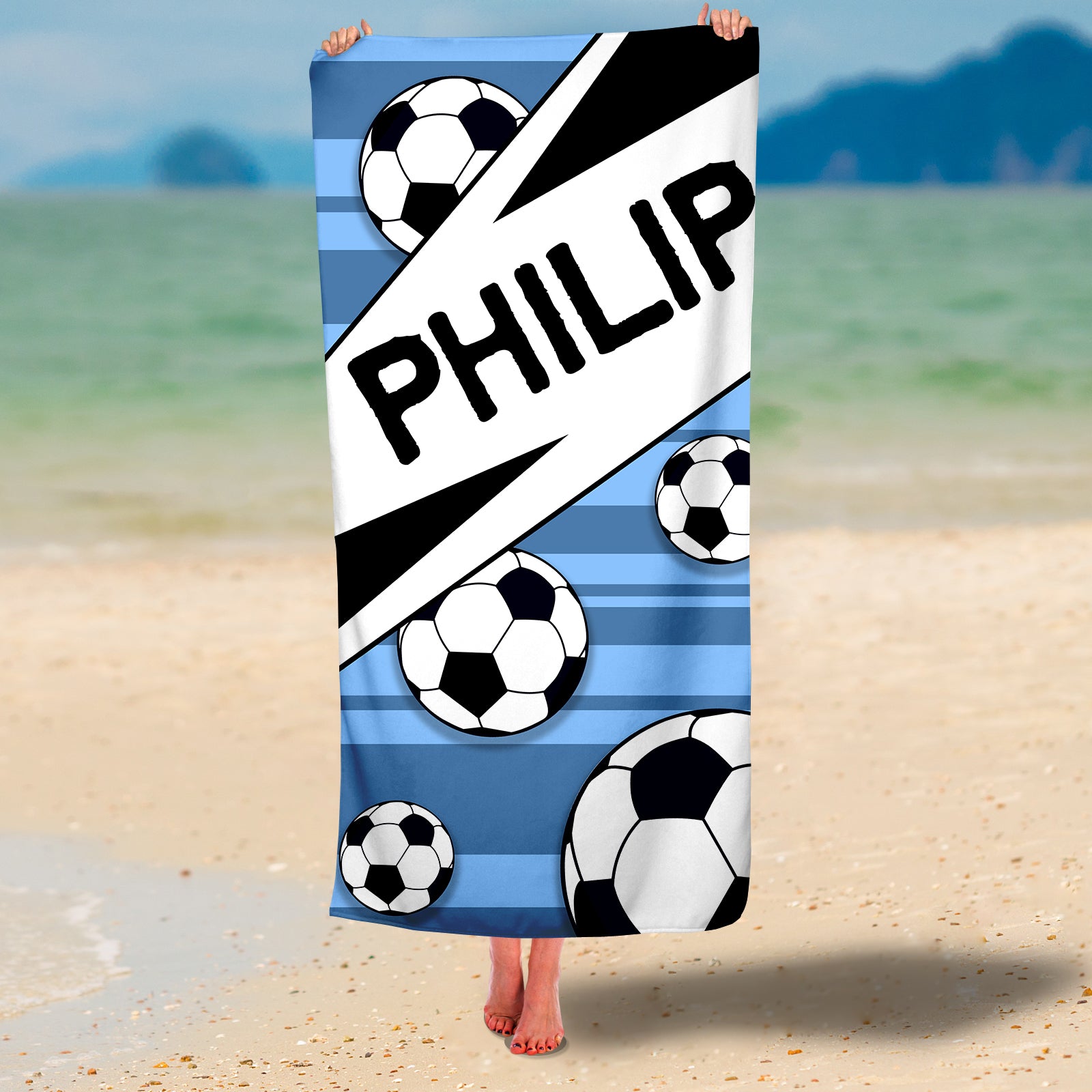 Personalized Soccer Premium Beach/Pool Towel