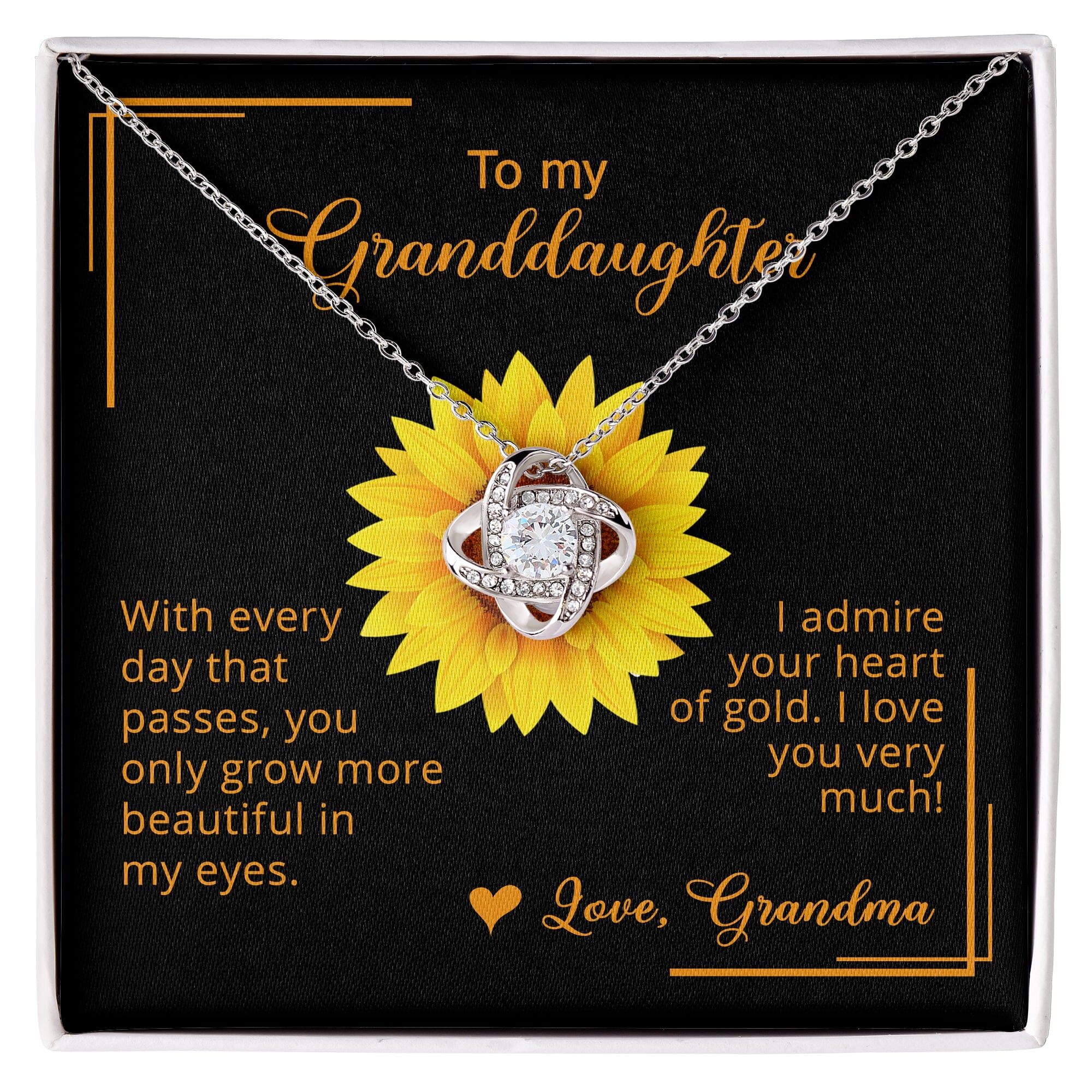 To my Granddaughter from Grandma Sunflower Premium Jewelry Necklace