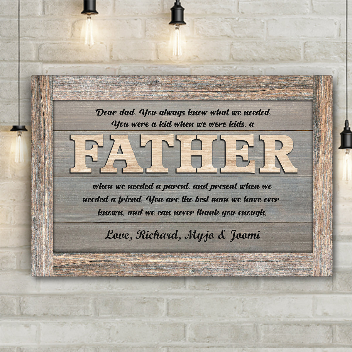 Thank You Dad Personalized Premium Canvas