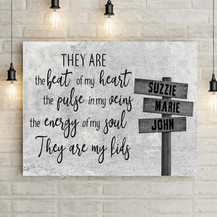 They Are The Beat Of My Heart Personalized Premium Canvas