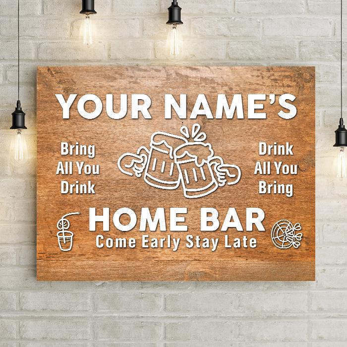 Personalized Home Bar Premium Canvas