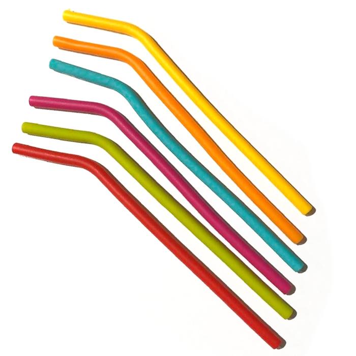 Reusable Replacement Silicone Straws, Set of 6