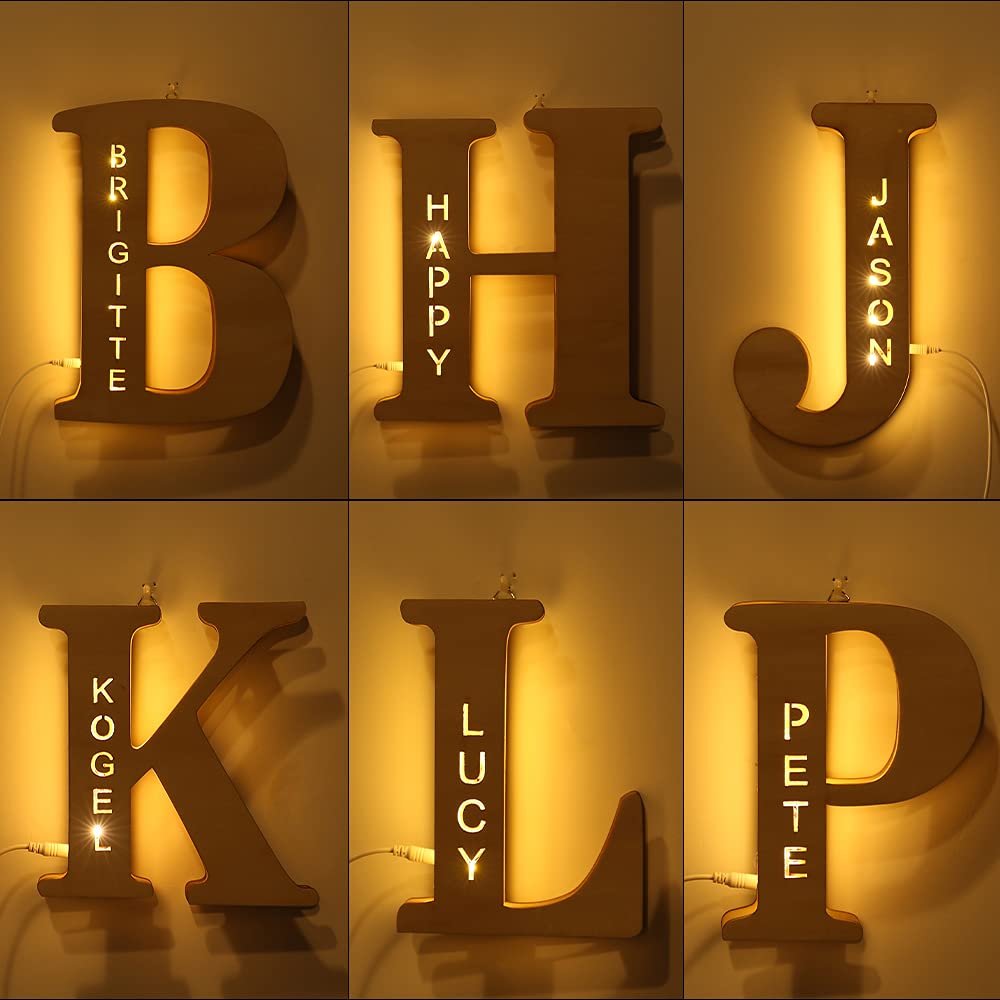Wood Letter and Name Night Light