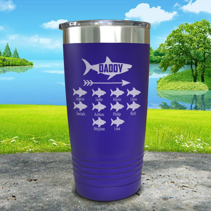 Daddy Shark (CUSTOM) With Child's Name Engraved Tumblers