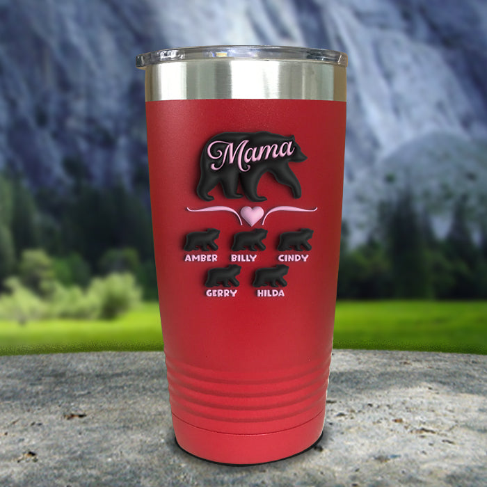 Mama Bear 3D Personalized with Child's Name Color Printed Tumblers