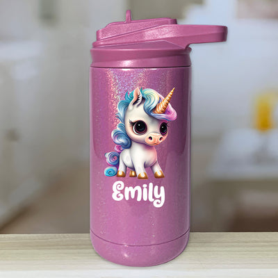 Unicorn Water Bottle Personalized, Girls Water Bottle, Stainless Steel,  Rainbow Unicorn Tumbler, Back to School, Unicorn Gifts for Women 