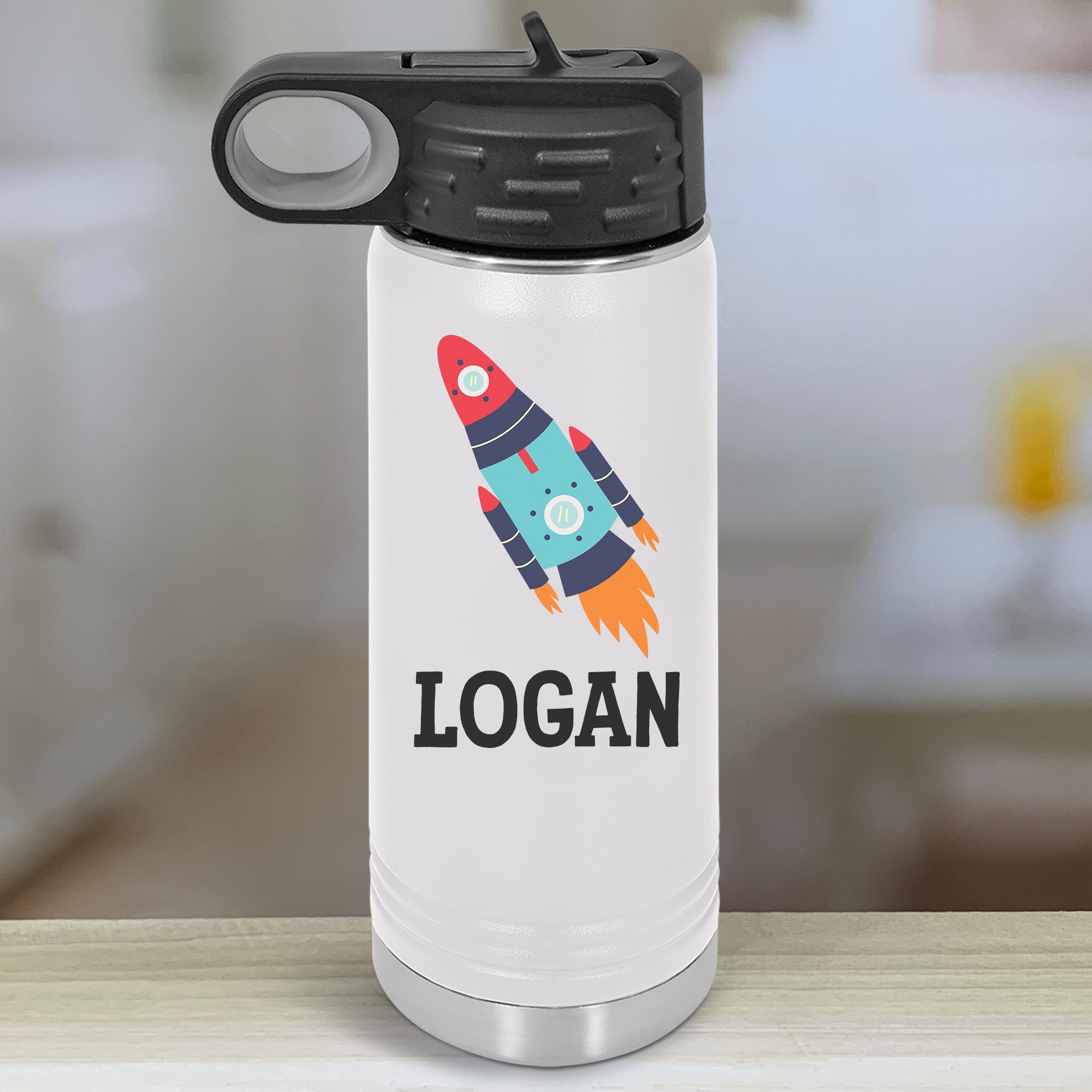 Outer Space Personalized With Name Kids Water Bottle Tumblers