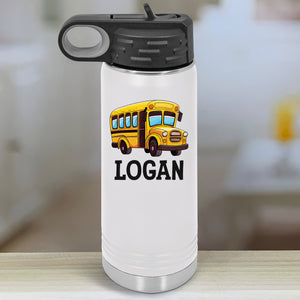 School Bus Personalized With Name Kids Water Bottle Tumblers