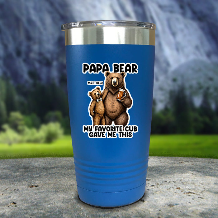 Papa Bear From My Favorite Cub Color Printed Tumblers