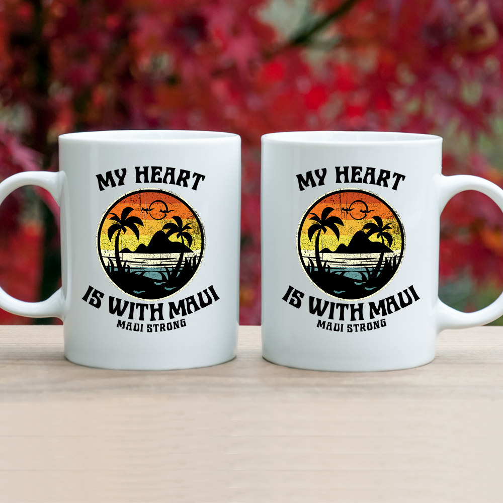 My Heart is With Maui Maui Strong Premium Mug