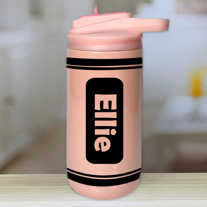 Personalized Kids Color Crayon Water Bottle Tumblers