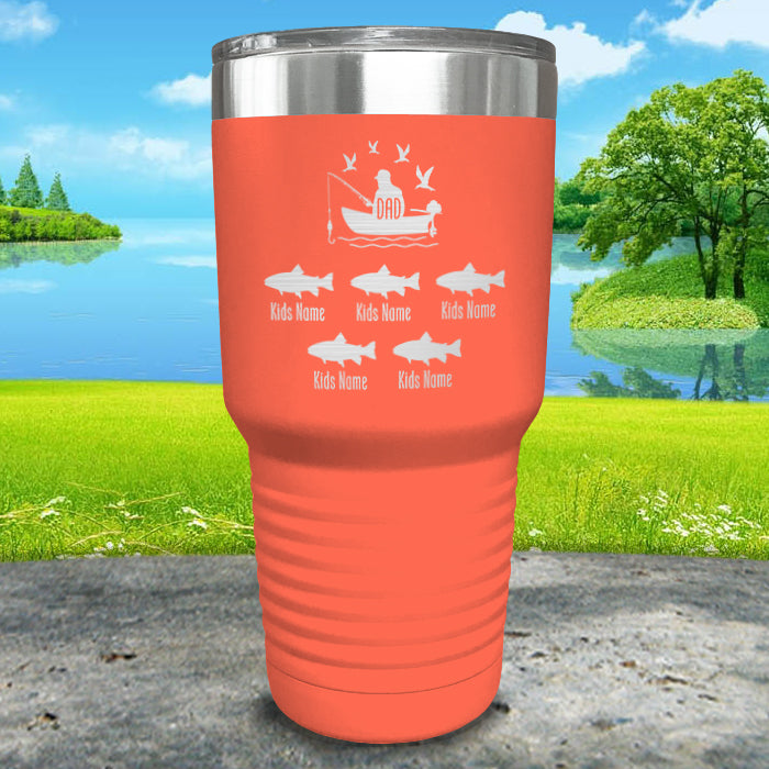 Fishing Dad (CUSTOM) With Child's Name Engraved Tumblers