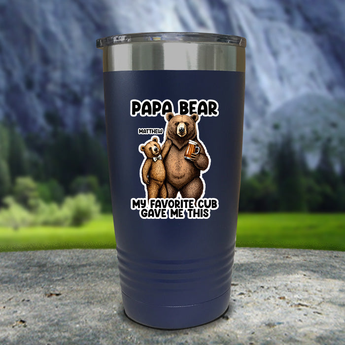 Papa Bear From My Favorite Cub Color Printed Tumblers