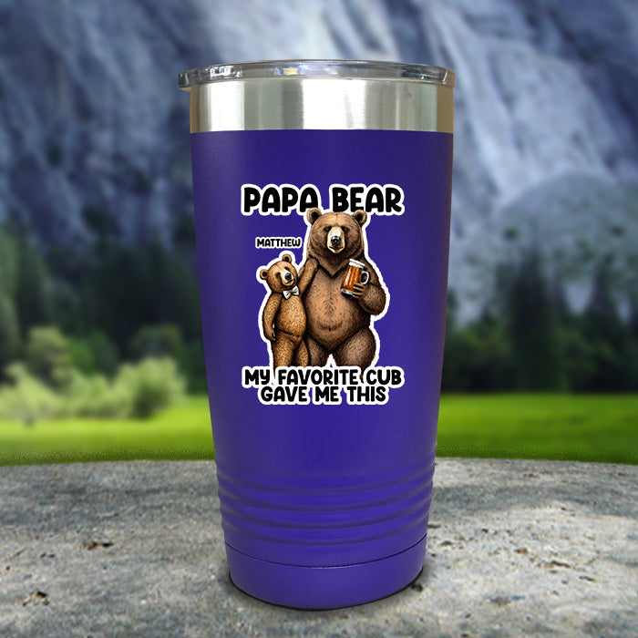 Papa Bear From My Favorite Cub Color Printed Tumblers