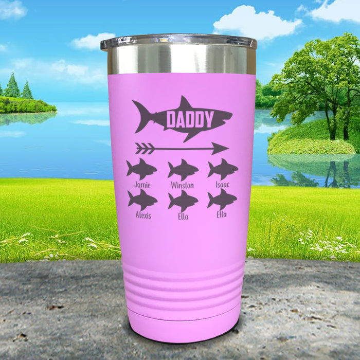 Daddy Shark (CUSTOM) With Child's Name Engraved Tumblers