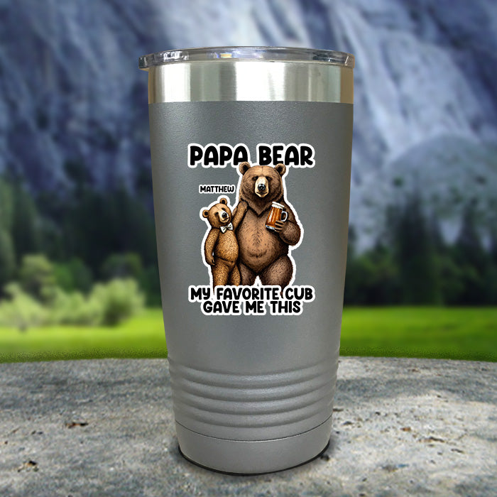 Papa Bear From My Favorite Cub Color Printed Tumblers