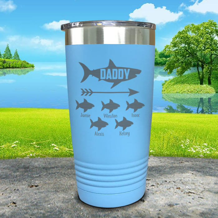 Daddy Shark (CUSTOM) With Child's Name Engraved Tumblers