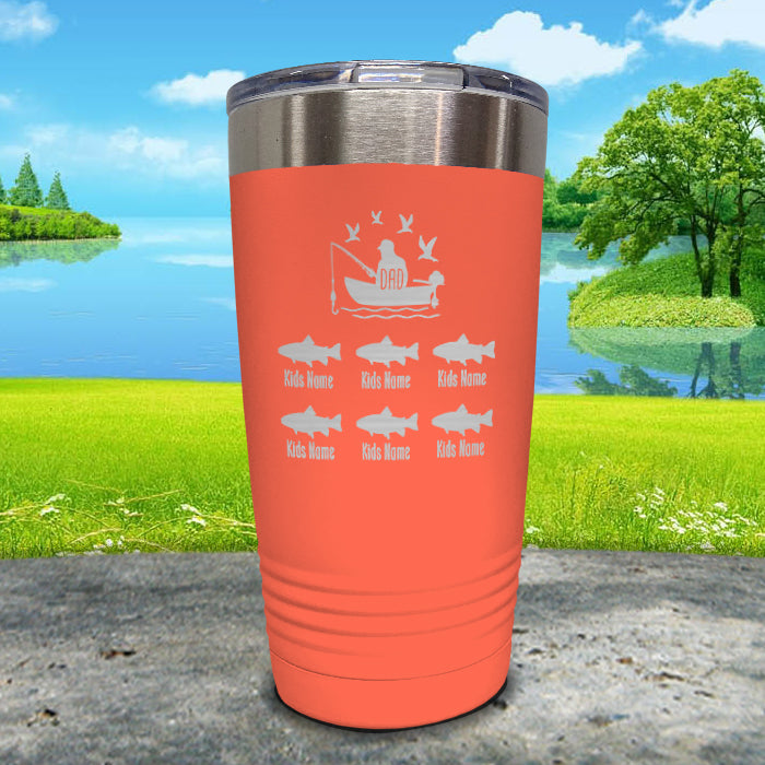 Fishing Dad (CUSTOM) With Child's Name Engraved Tumblers