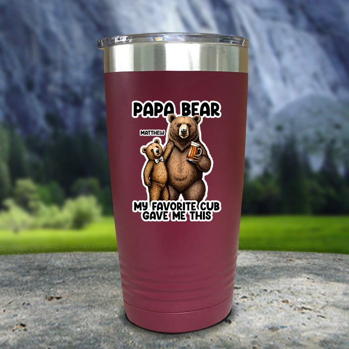 Papa Bear From My Favorite Cub Color Printed Tumblers