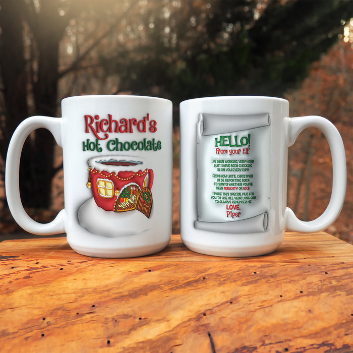 3D Elf is Back Personalized Kids Christmas Mug - Put it on your Shelf