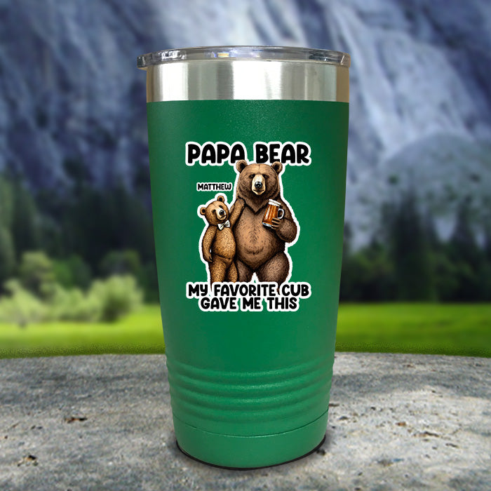 Papa Bear From My Favorite Cub Color Printed Tumblers