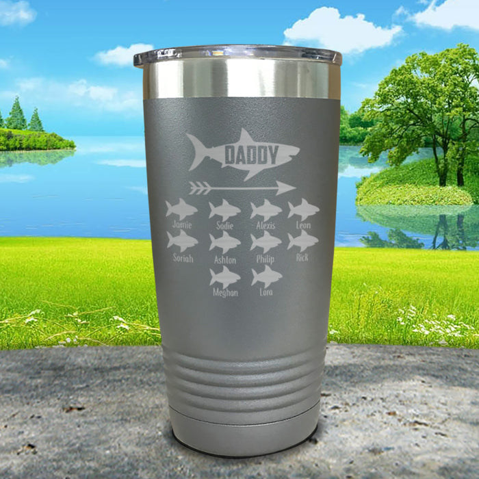 Daddy Shark (CUSTOM) With Child's Name Engraved Tumblers