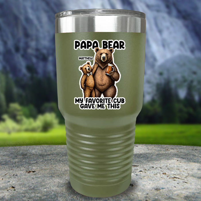 Papa Bear From My Favorite Cub Color Printed Tumblers