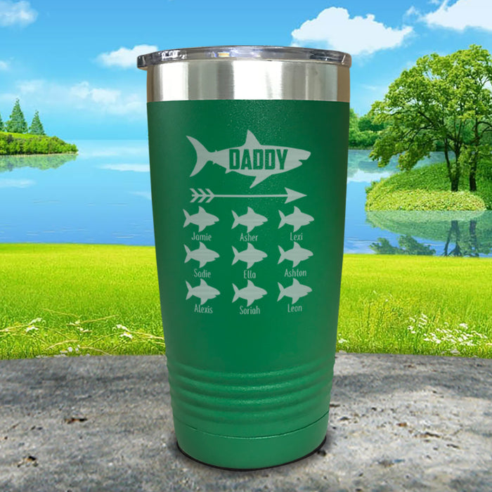 Daddy Shark (CUSTOM) With Child's Name Engraved Tumblers