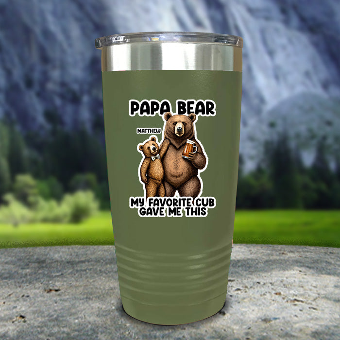 Papa Bear From My Favorite Cub Color Printed Tumblers