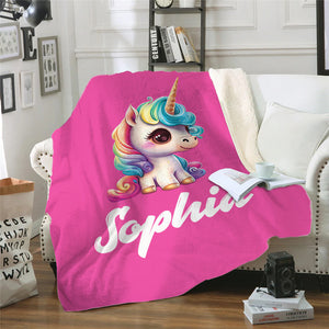 Baby Unicorn Personalized Blanket