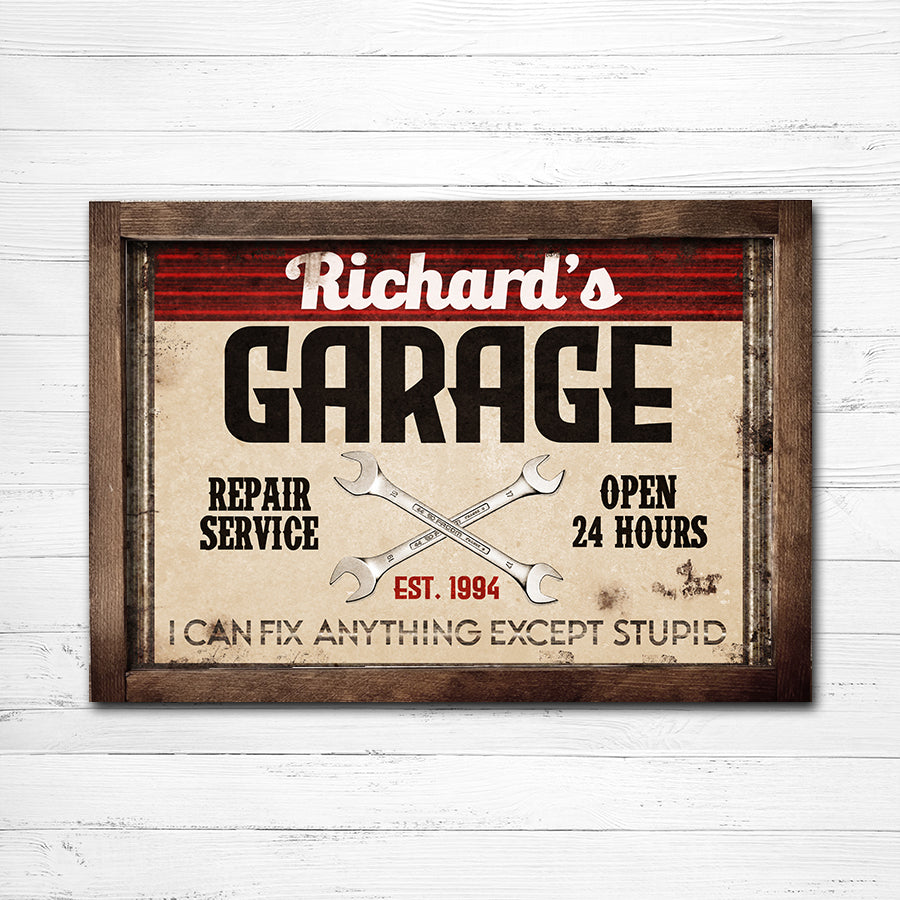 Dad's Garage Custom Wood Sign