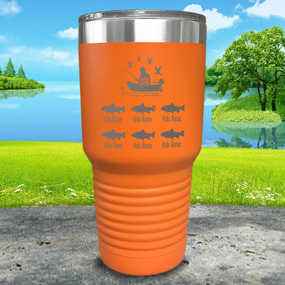 Fulltime Dad Fish Grandpa Personalized Custom Engraved Tumbler Cup