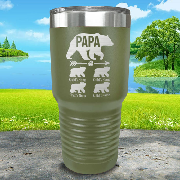 Papa Bear (CUSTOM) With Child's Name Engraved Tumblers