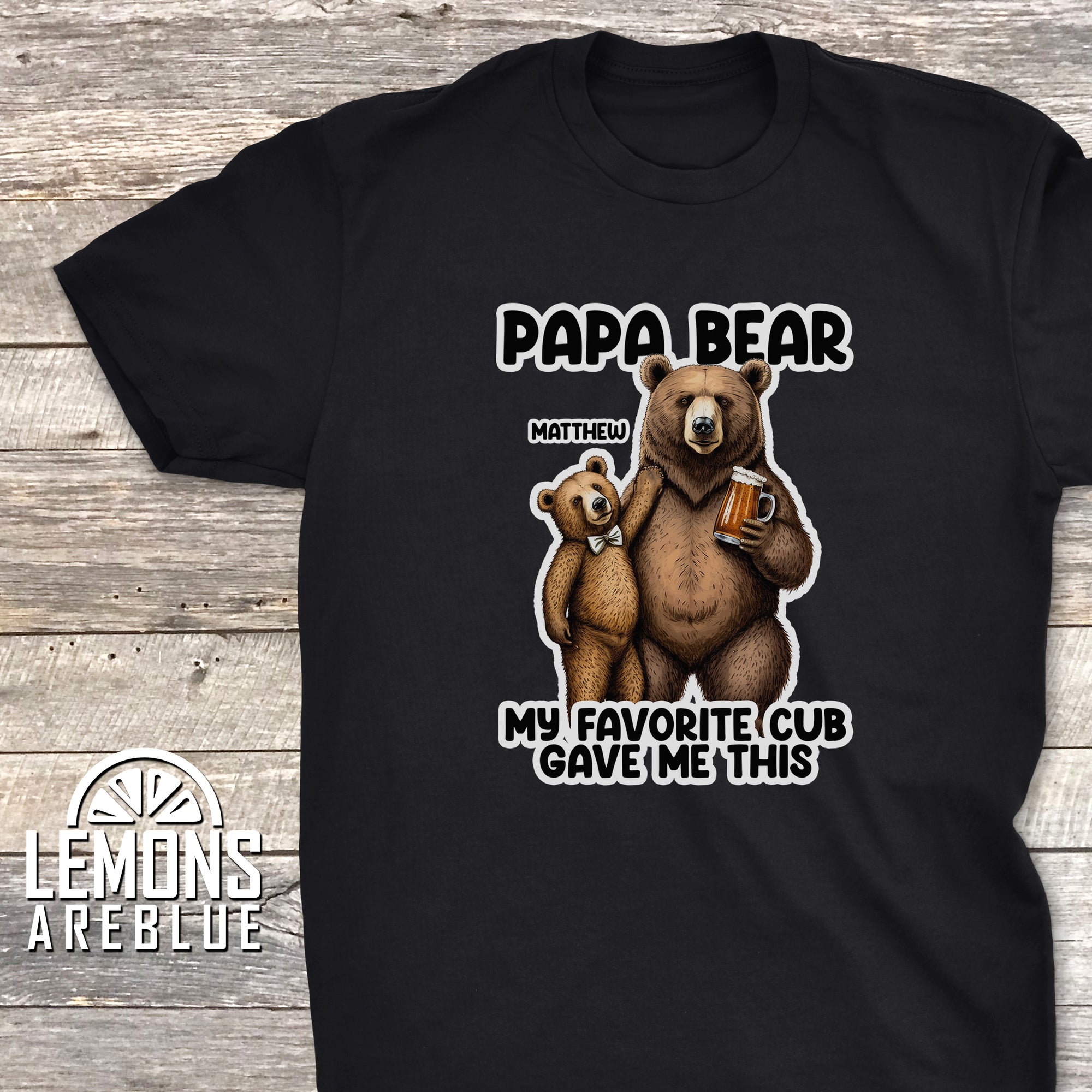 Papa Bear From My Favorite Cub (CUSTOM) Premium Tee
