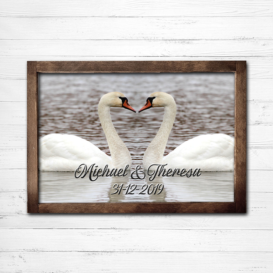 Swan Love Custom Wood Sign