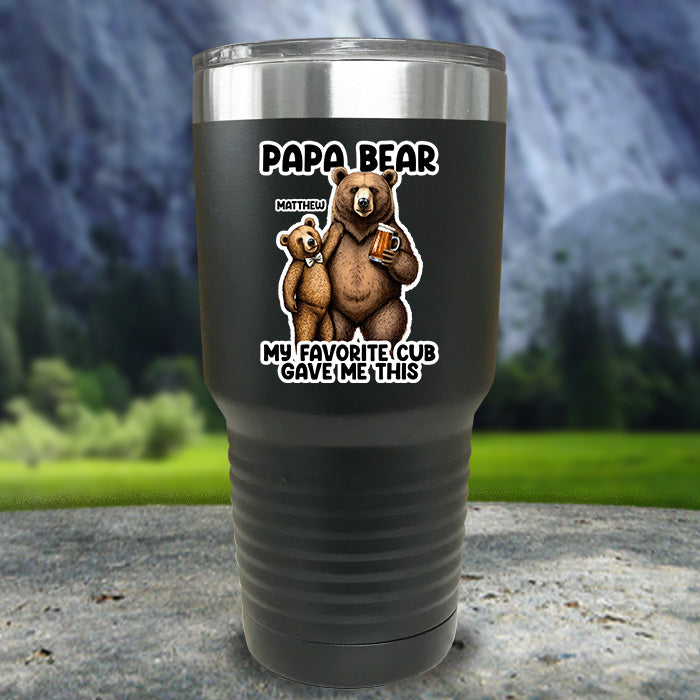 Papa Bear From My Favorite Cub Color Printed Tumblers