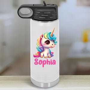 Baby Unicorn Personalized With Name Kids Water Bottle Tumblers