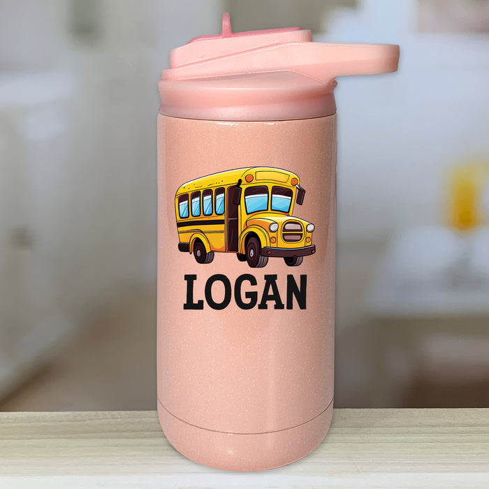 School Bus Personalized With Name Kids Water Bottle Tumblers