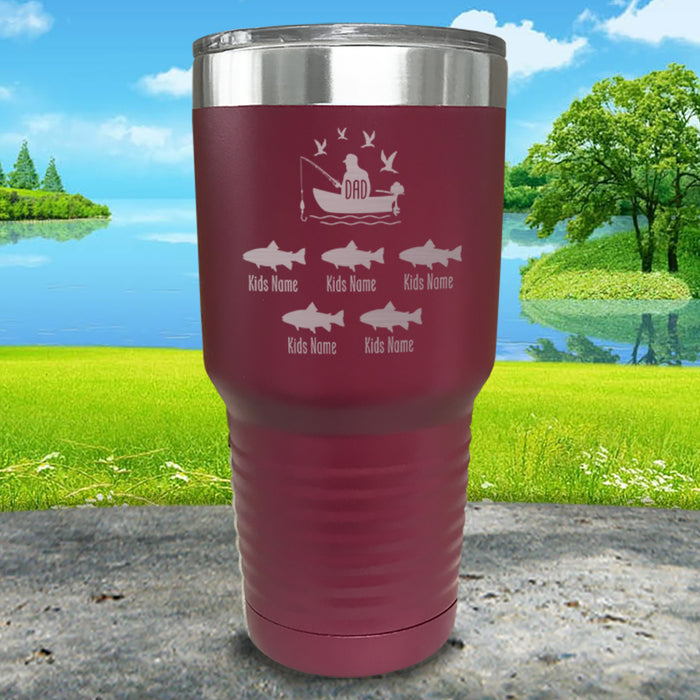 Fishing Dad (CUSTOM) With Child's Name Engraved Tumblers