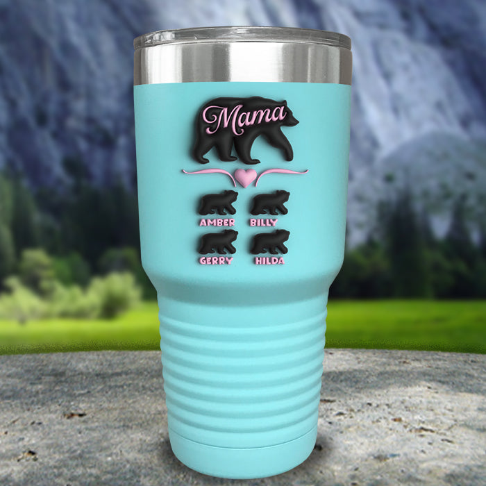 Mama Bear 3D Personalized with Child's Name Color Printed Tumblers