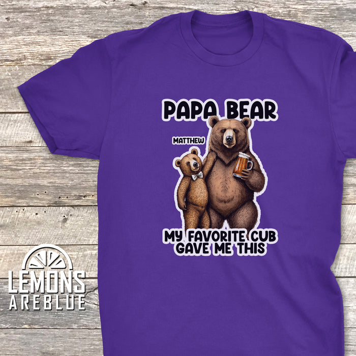 Papa Bear From My Favorite Cub (CUSTOM) Premium Tee