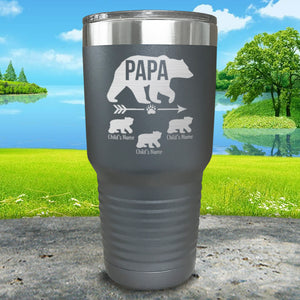 Papa Bear (CUSTOM) With Child's Name Engraved Tumblers