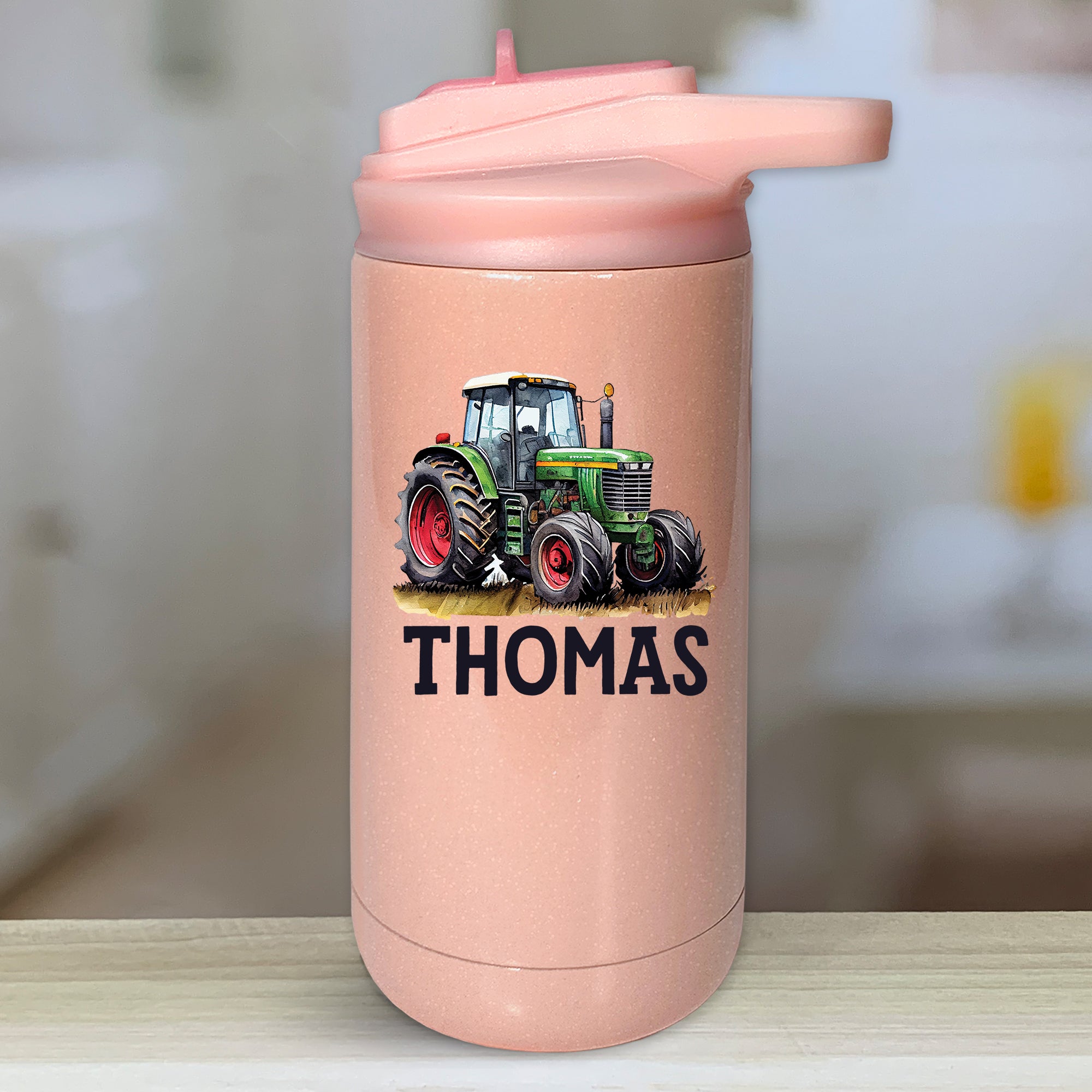 Farm Tractors Personalized With Name Kids Water Bottle Tumblers